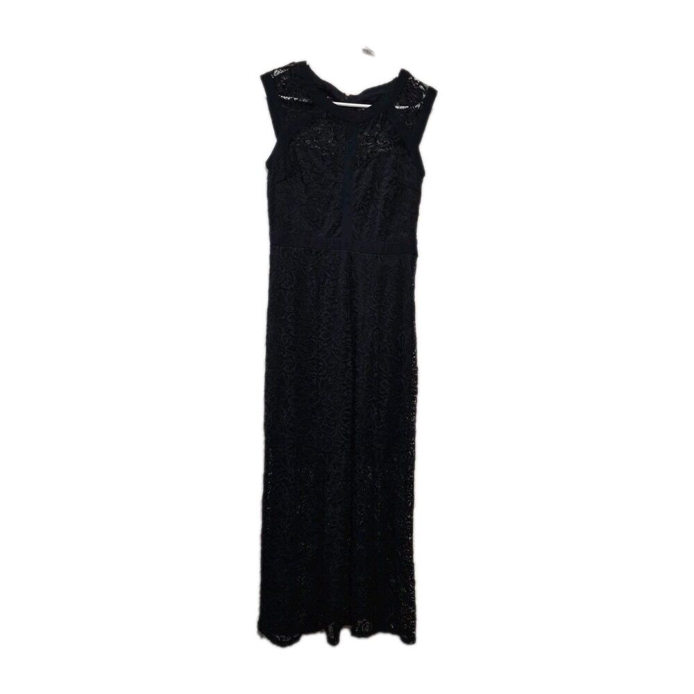 Enfocus Studio Navy Maxi Dress w/Lace Overlay Special Occasion Formal Size 10